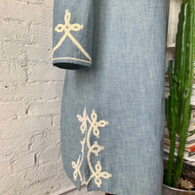 Load image into Gallery viewer, 1960s - 1970s Inspired Chambray Embroidered Dress
