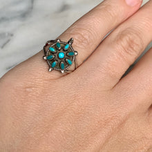 Load image into Gallery viewer, Vintage Native American Zuni Turtle & Turquoise Ring