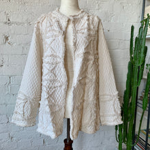 Load image into Gallery viewer, 1970s Ivory Lightweight Quilted Jacket with Shag Detailing
