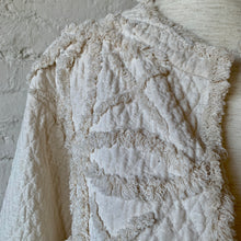 Load image into Gallery viewer, 1970s Ivory Lightweight Quilted Jacket with Shag Detailing