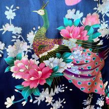 Load image into Gallery viewer, Japanese Blue Peacock Kimono Duster Robe