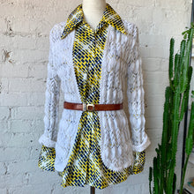 Load image into Gallery viewer, 1950s-1960s White Lacy Crocheted Knit Cardigan