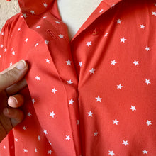 Load image into Gallery viewer, 1980s Coral & Star Long Sleeve Blouse