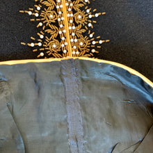 Load image into Gallery viewer, 1950s Cécile Bermuda Micro Beaded Black Lambswool Cardigan