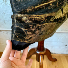 Load image into Gallery viewer, 1980s Gold Lamé With Black Brocade Pencil Skirt
