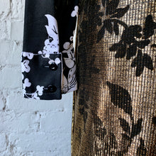 Load image into Gallery viewer, 1980s Gold Lamé With Black Brocade Pencil Skirt