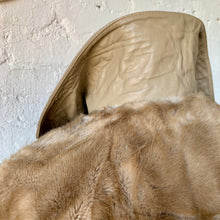 Load image into Gallery viewer, 1960s Faux Mink Fur & Leather Belted Coat