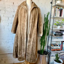 Load image into Gallery viewer, 1960s Faux Mink Fur & Leather Belted Coat