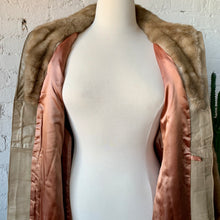 Load image into Gallery viewer, 1960s Faux Mink Fur & Leather Belted Coat