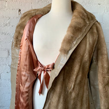 Load image into Gallery viewer, 1960s Faux Mink Fur & Leather Belted Coat