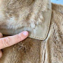 Load image into Gallery viewer, 1960s Faux Mink Fur & Leather Belted Coat