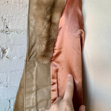 Load image into Gallery viewer, 1960s Faux Mink Fur & Leather Belted Coat