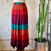 Load image into Gallery viewer, 1980s Jewel Tone Chevron Skirt