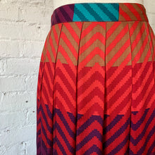 Load image into Gallery viewer, 1980s Jewel Tone Chevron Skirt