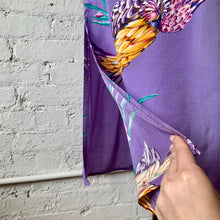Load image into Gallery viewer, 1980s Purple Tropical Midi Skirt