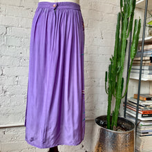 Load image into Gallery viewer, 1980s Purple Tropical Midi Skirt