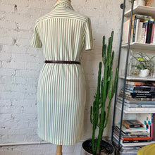 Load image into Gallery viewer, 1960s-70s Olive Green Stripe Shirt Dress