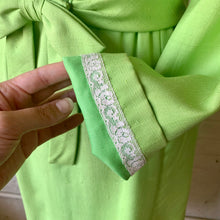 Load image into Gallery viewer, 1960s Bright Chartreuse Green Long Sleeve Linen Dress