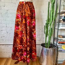 Load image into Gallery viewer, 1960s Vibrant Hawaiian Tiki Maxi Skirt