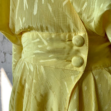 Load image into Gallery viewer, 1980s Yellow Illusion Print Wrap Dress