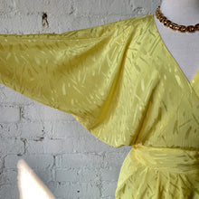 Load image into Gallery viewer, 1980s Yellow Illusion Print Wrap Dress