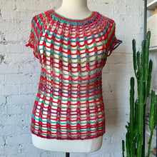 Load image into Gallery viewer, 1980s-90s Rainbow Hand Crocheted Hippie Blouse/Cover Up