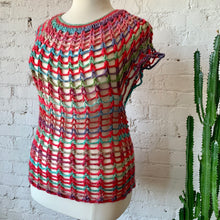 Load image into Gallery viewer, 1980s-90s Rainbow Hand Crocheted Hippie Blouse/Cover Up