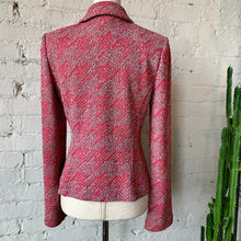 Load image into Gallery viewer, 1980s-90s St. John Collection Pink Black & White Jacquard Bouclé Houndstooth Blazer Jacket