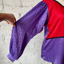 Load image into Gallery viewer, 1980s Color Block Illusion Print Long Sleeve Blouse