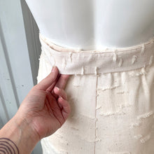 Load image into Gallery viewer, 70s Oatmeal Color Textured Linen Midi Skirt With Belt