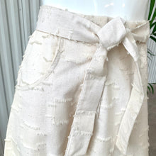 Load image into Gallery viewer, 70s Oatmeal Color Textured Linen Midi Skirt With Belt