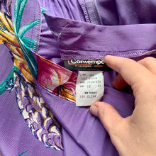 Load image into Gallery viewer, 1980s Purple Tropical Midi Skirt