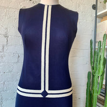 Load image into Gallery viewer, 1960s Jonathan Logan Navy Blue Drop Waist Mod Tennis Dress