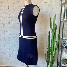 Load image into Gallery viewer, 1960s Jonathan Logan Navy Blue Drop Waist Mod Tennis Dress