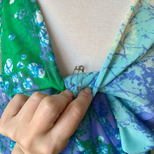 Load image into Gallery viewer, 1960s-70s Handmade Abstract Watercolor Long Sleeve Maxi Dress