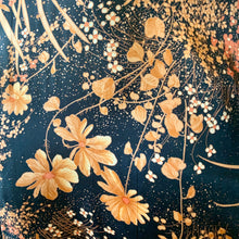 Load image into Gallery viewer, 1970s Handmade Black Long Sleeve Maxi Dress/Kaftan With Orange Floral Print