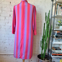 Load image into Gallery viewer, 1970s-80s Bright Summer Sunset Striped Secretary Dress