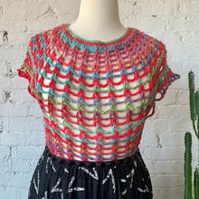 Load image into Gallery viewer, 1980s-90s Rainbow Hand Crocheted Hippie Blouse/Cover Up