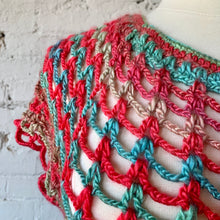 Load image into Gallery viewer, 1980s-90s Rainbow Hand Crocheted Hippie Blouse/Cover Up