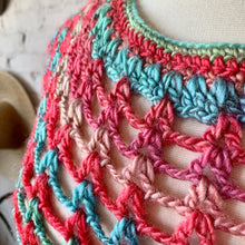 Load image into Gallery viewer, 1980s-90s Rainbow Hand Crocheted Hippie Blouse/Cover Up