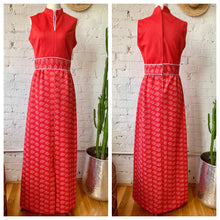 Load image into Gallery viewer, 1970s Mandarin Red Maxi Dress