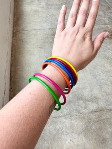 80's Stacking Set of 7 Rainbow Bangles