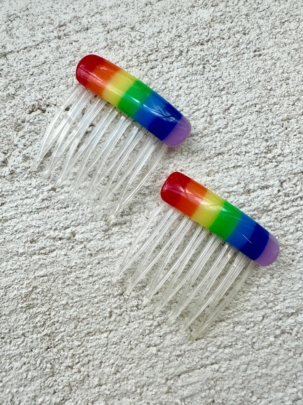 80's Set of 2 Rainbow Hair Combs