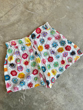 Load image into Gallery viewer, 80s-90s High Waist Rainbow Floral Quilt Pattern Shorts
