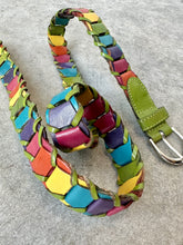 Load image into Gallery viewer, 80s-90s Capezio Leather Articulating Muted Rainbow Belt
