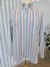 Load image into Gallery viewer, Vintage Alexander Julian Vertical Rainbow Striped L/S Button Down Dress Shirt
