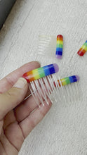 Load and play video in Gallery viewer, 80&#39;s Set of 2 Rainbow Hair Combs
