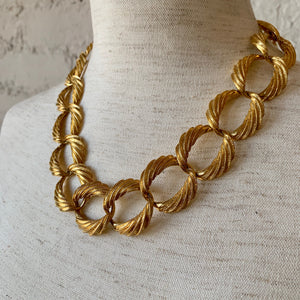 Vintage Gold Chain Stacked Necklace Trio