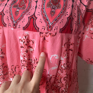 1980s-90s Pink Indian Cotton Dress/Kaftan
