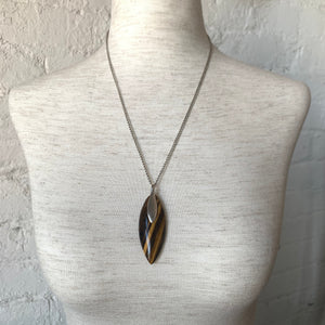 Vintage Tiger's Eye and Sterling Silver Necklace